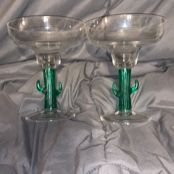 Dining Adorable Vintage Set Of Plastic Cactus Margarita Glasses